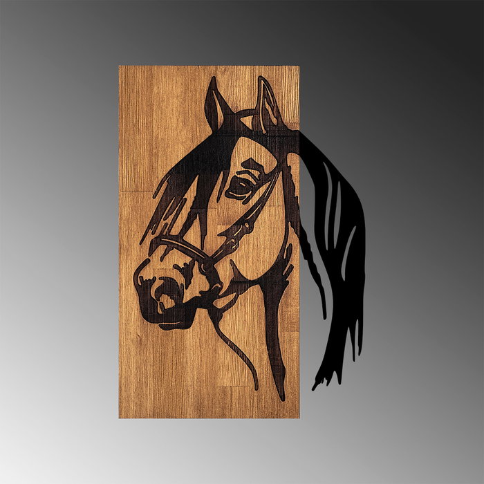 Wallity Accesorio Decorativo de Madera para Pared 317 - 40 x 3 x 58 cm, Madera y Metal, Negro y Nogal